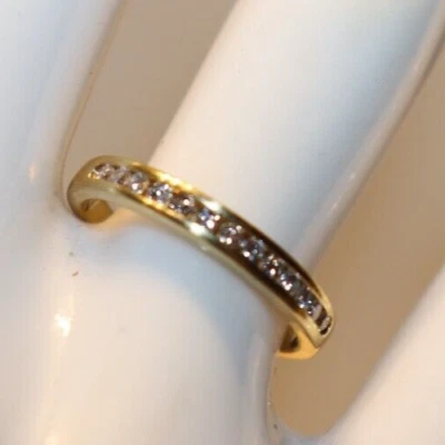 £167.22 • Buy 14k Yellow Gold Channel Set Diamond .25ct Band Size 5 1/2