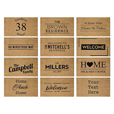 Personalised Welcome Coir Door Mat / Custom Bespoke Floor Rug Large • £15.99