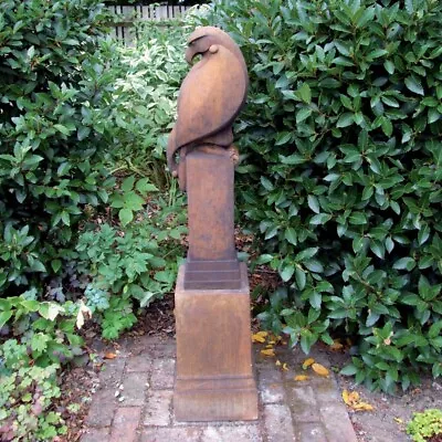 Eagle On Pedestal Modern Stone Garden Statue (Rust) • £499.99