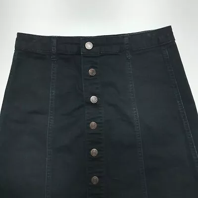 Mossimo Supply Co. Skirt Womens Size 6 Black Button Front Denim Mini Stretch • $11.99