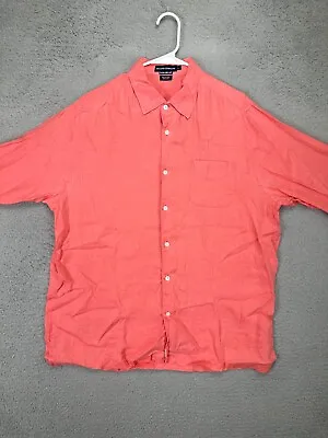 Island Company Shirt Adult Large Pink Classic Linen Button Up Long Sleeve Mens • $9.50