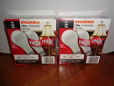 Sylvania 3-Way Light Bulb 50/100/150 Watt 2-2 Packs 4 Bulbs Total • $27.95