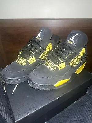 Air Jordan 4 Retro Thunder 2023 Black Yellow • $300