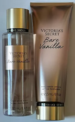 Victorias Secret Bare Vanilla Fragrance Body Mist & Lotion 2pc Set Full Size • $25