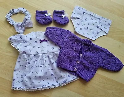 £13.99 • Buy Baby Annabell /Luvabella 17 To 19 Inch Dolls 5 Pce Purple Floral Dress Set (23)