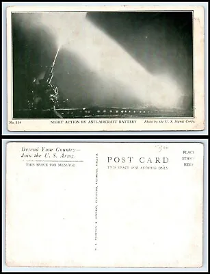 Vintage Postcard - Night Action By Anti-Aircraft Battery Q49 • $2.99