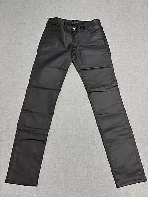 LEATHER PANTS Faux Black 27 Skinny WASHBORN Jeans Rocker 0555 • $30