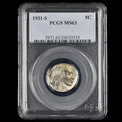 1931-s Buffalo Nickel ✪ Pcgs Ms-63 ✪ 5c Uncirculated Coin Bu Unc ◢trusted◣ • $134.95