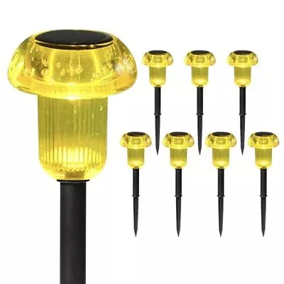 Solar Pathway Lights 8 Pack Yellow LED Solar Lights Outdoor Waterproof Land... • $28.06