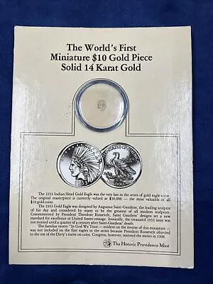 The World's First Miniature $10 Gold Piece Solid 14kt Collectible LOT: AUC 1 • $40