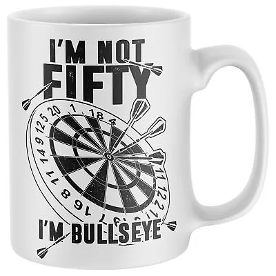 £12.95 • Buy 50th Birthday Darts Mug Funny Dartboard Bullseye Gift Idea For Dad Fifty Year...