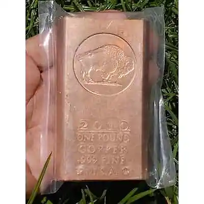 Copper 2010 Buffalo Art Bar One Pound .999 Fine Bullion Excellent Condition • $25