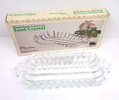 Vintage Indiana Glass Handmade Lead Crystal Glass Relish Tray #1354 Original Box • $20