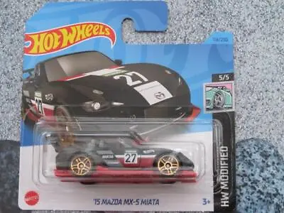 Hot Wheels H3E 114 2015 Mazda MX-5 MIATA Black Hot Wheels 2023 114/250 CaseE • $6.74