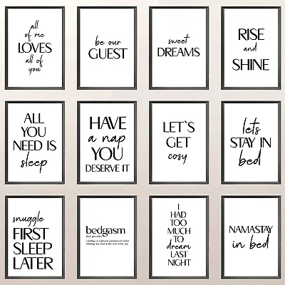 £3.95 • Buy Bedroom Wall Art Funny Text Prints Picture Posters Fun Quotes Home Decor