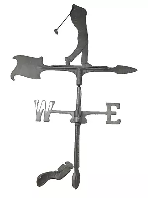 Vintage Cast Aluminum Golfer Golfing Weathervane Barn Roof Weather Vane • $59.99