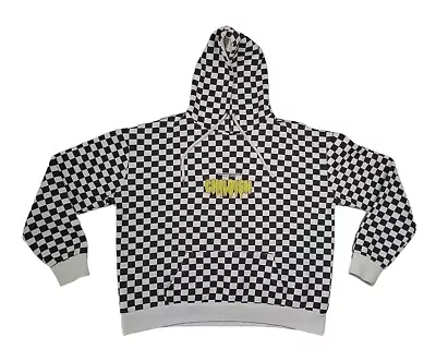 Childish TGF Hoodie Chequered Streetwear Pullover Hoody Black White Baggy M • £63.99