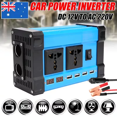 Caravan Power Inverter 6000W DC 12V To AC 240V Converter Adapter 4 USB Port LCD • $42.45