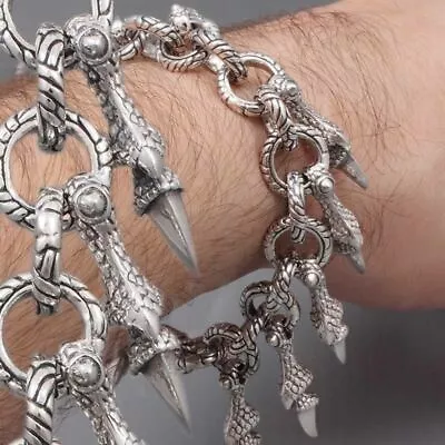 $289.50 • Buy 100g 8.5  HEAVY DRAGON CROCODILE PREDATOR CLAW 925 STERLING SILVER MENS BRACELET