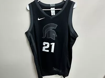 Michigan State Spartans #21 Nike Limited Edition Black Basketball Jersey Large • $77.71