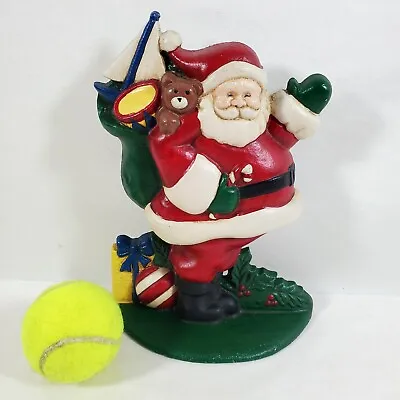 Vintage Cast Iron Christmas Santa Claus Toy Sack Doorstop Midwest Importers • $19.99