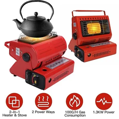 2 In 1 Portable Gas Butane Space Heater Stove Warming Cooker Burner Camping RV • $49.99