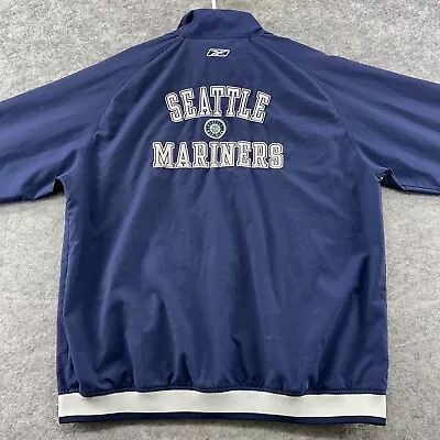 VTG Seattle Mariners Jacket Mens XL Blue Mesh Lined MLB Bomber Coat Reebok 90s • $49.95