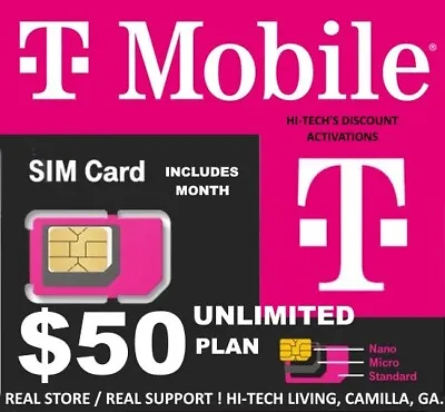 T-Mobile SIM Card Prepaid ✅ INCLUDES $50 Plan Unlimited 5G/4G LTE 1st 30 Days • $34.95