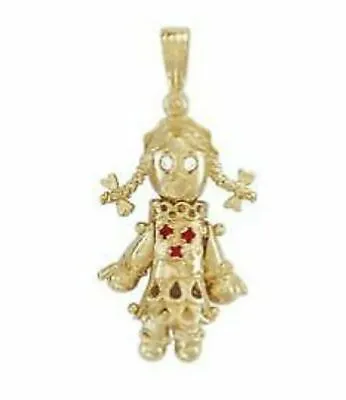 9ct Gold Multi Gem Moving Ragdoll Pendant Hallmarked Gift Boxed • £207.75