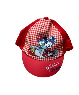 Disney Minnie Mouse Cap Summer Hat Baseball Girls Kids Baby Red 48cm • £4.99