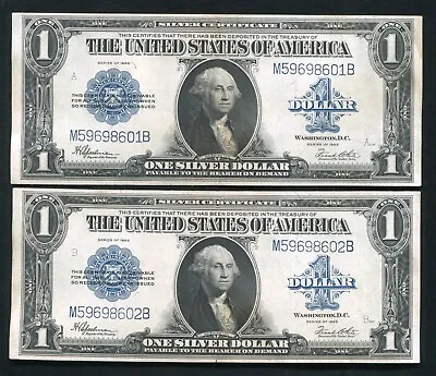 (2) Consecutive Fr. 237 1923 $1 “horseblanket” Silver Certificates About Unc • $249.95