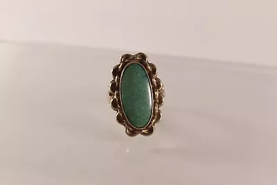 Vintage Sterling Silver Turquoise Oval Ring Sz:7  (092PID) • $26.99