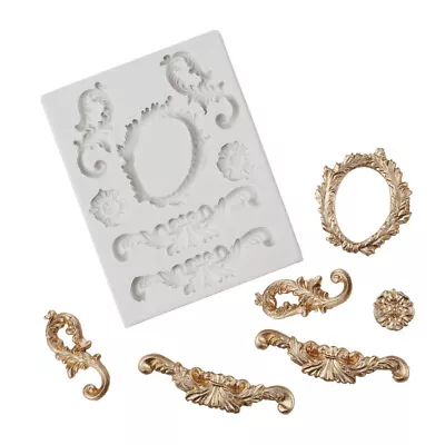 £2.89 • Buy Relief Baroque Silicone Fondant Mold Cake Mirror Bakeware Sugarcraft Lace Mould