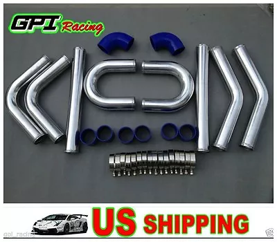 64mm Universal 2.5  Aluminum Turbo Intercooler Piping+elbow+coupler Kit • $188