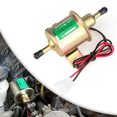 Electric Fuel Pump Inline Gasoline Transfer HEP-02A 4-7PSI Low Pressure 5/16In • $14.69