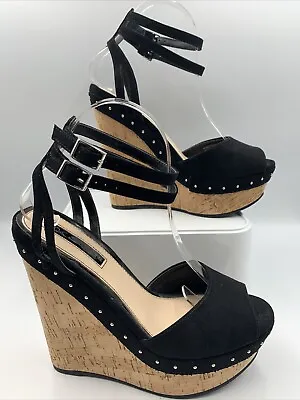 Miss Selfridge New Black Platform Sandals. RRP£39 Size 6. Ankle Strap. Very High • £24.50