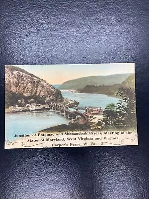 HARPER'S FERRY W.Va  ANTIQUE POSTCARD Junction Of Potomac And Shenandoah Rivers • $19.50