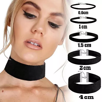 Adjustable Black  Choker Collar Necklace Fashion Jewelry Velvet Choker Necklace • $1.69