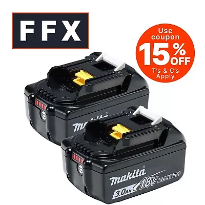 Genuine Makita BL1830 18v 3.0ah LXT Li-ion Makstar Battery Twin Pack Power • £82.25