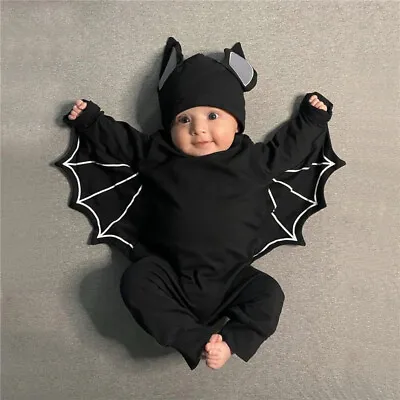 £9.38 • Buy Halloween Toddler Baby Boys Girls Cosplay Bat Costume Romper Hat Outfits Set