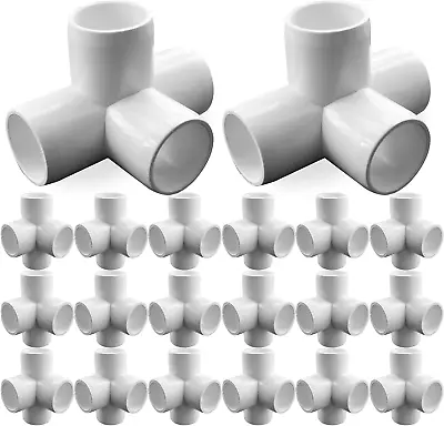 20PCS 4-Way PVC Fittings 1/2Inch PVC Pipe Fittings For SCH40 PVC Pipe Heavy Du • $25.16