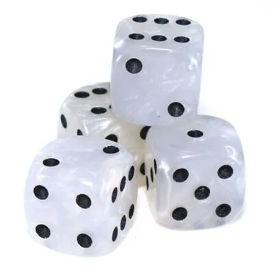 14mm Spot Dice - PEARL White - Six Sided D6 - TDL • £3.99