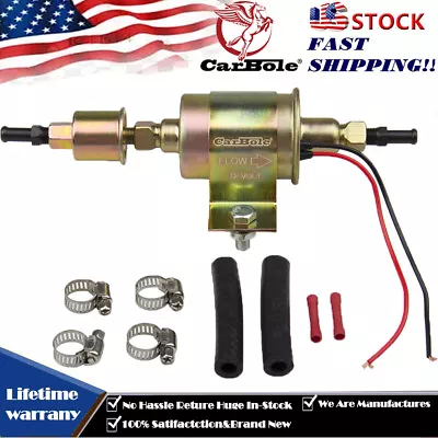 $20.59 • Buy 12V 5~9PSI Universal Electric Low Fuel Pump Carburetor HEP-02A Gas Diesel Inline