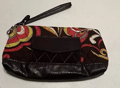 Vera Bradley Puccini Wristlet Snakeskin Brown Vintage Bag Retired Quilted 8”x4” • $11.99