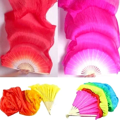 £5.51 • Buy Fans Art Silk Bamboo Belly Dancing Long Veils Stage Fan Show Handmade
