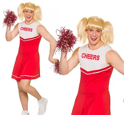 £14.99 • Buy Mens Hot Cheerleader Stag Night Fancy Dress Costume + Pom Poms