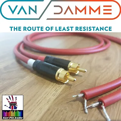 Van Damme - Silver Plated OFC Rean RCA To Bare Wires For Turntables - Red 1.5m • £13.95