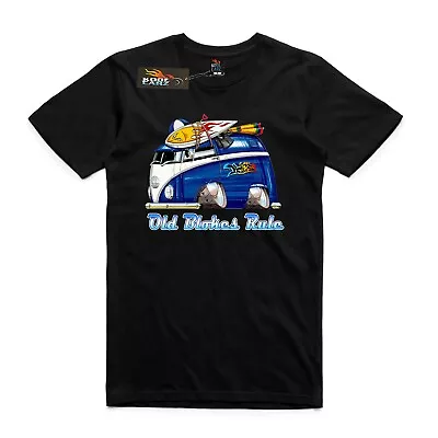 Men's As Colour T-shirt Surf Blue VW Split Screen Kombi Van Car T-shirt.  • $36