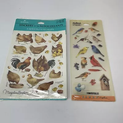 Marjolein Bastin Stickers Natures Sketchbook Hallmark Bird Chicken Lot 2 Vintage • $19.97