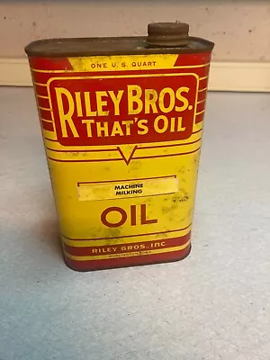 Vintage  Riley Bros Tin Oil Can  1 Quart • $34.95